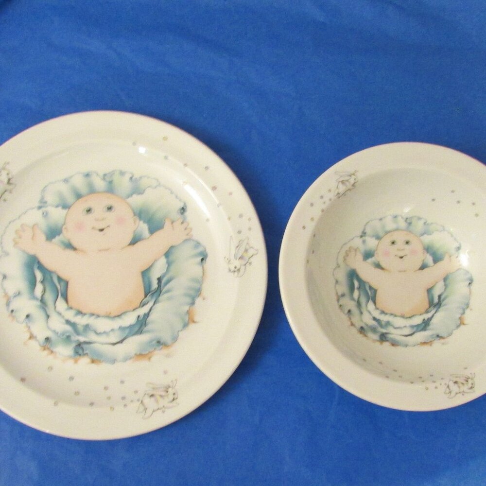 Vintage Cabbage Patch Royal Worcester Bowl and Plate Set